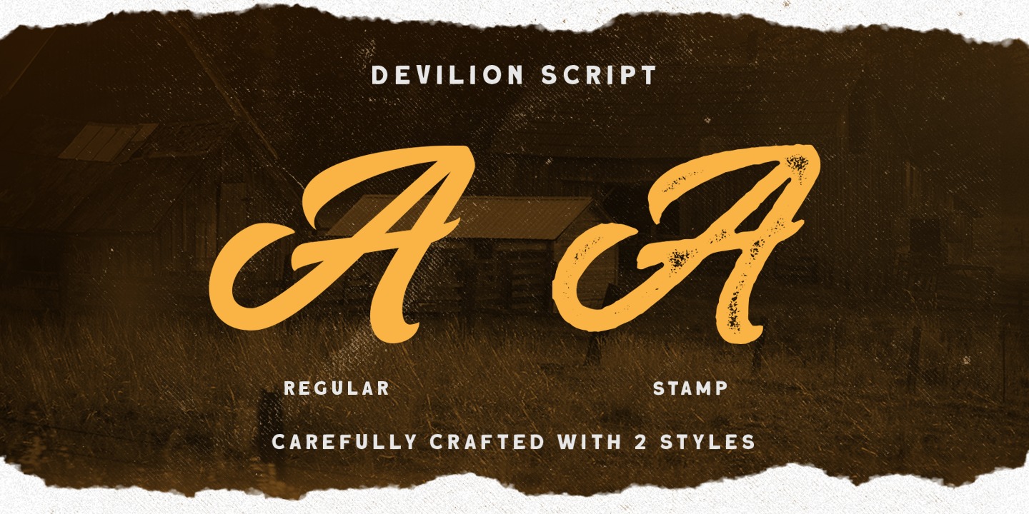 Пример шрифта Devilion Stamp